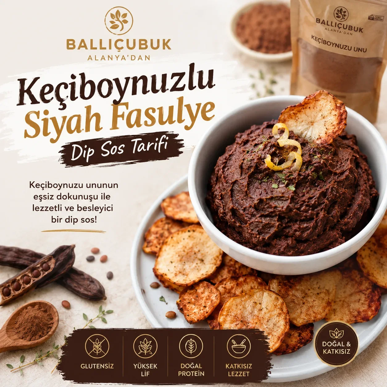 Keçiboynuzlu Siyah Fasulye Dip Sos Tarifi