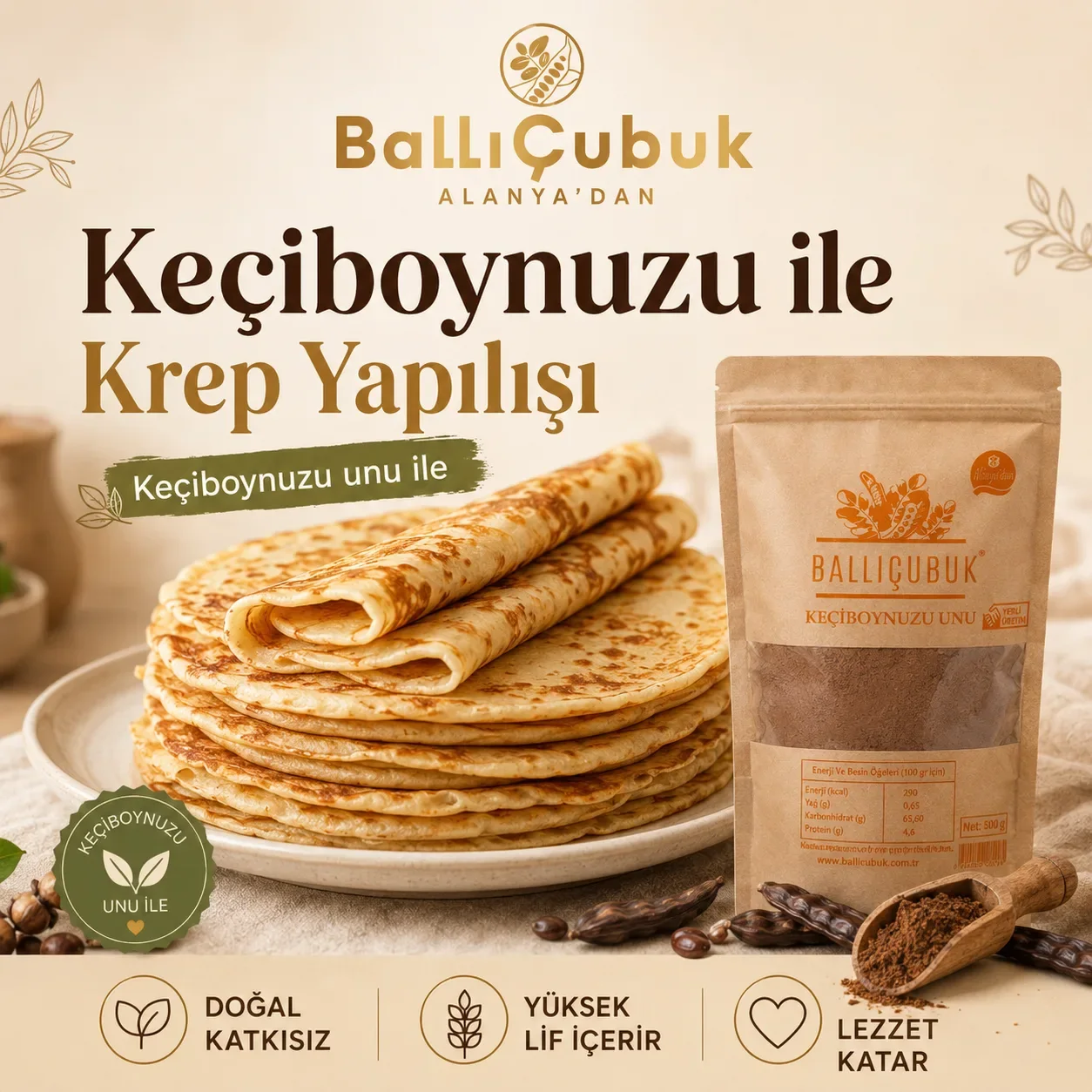 Keçiboynuzu ile Krep Yapılışı