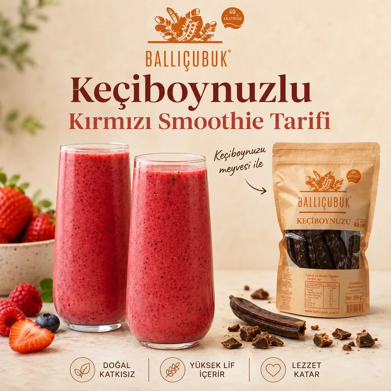 Keçiboynuzlu Kırmızı Smoothie Tarifi